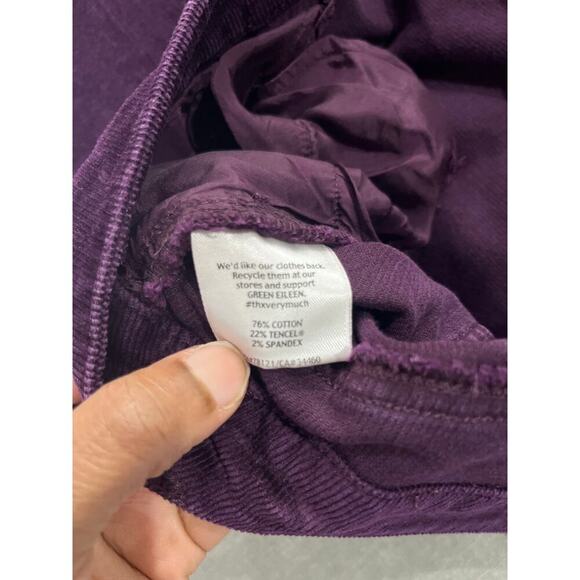 Eileen Fisher Petite Slim Plum Purple Corduroy Pants Sz 12P - Picture 6 of 7